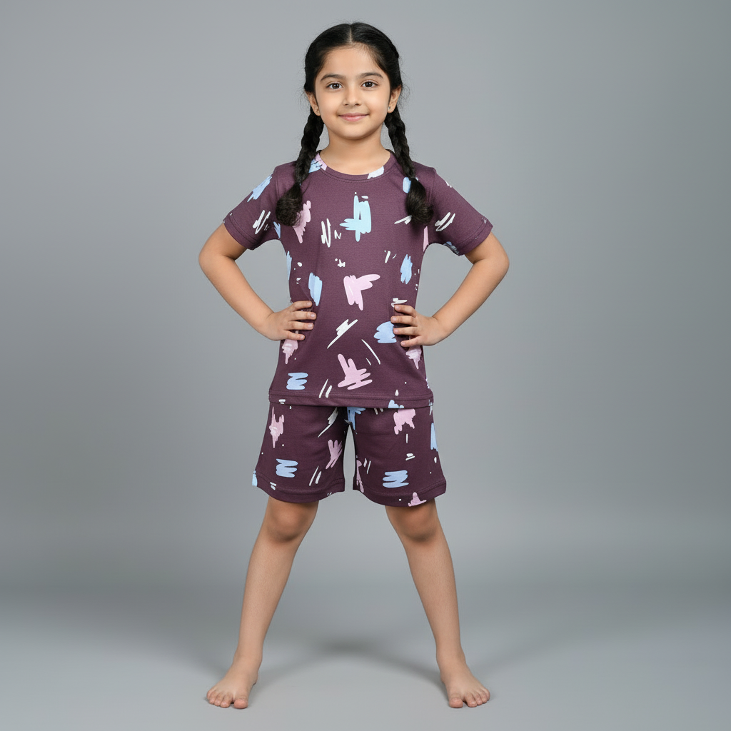 Kids Pajama Set Cotton Nightwear (1-12 Years) Relax Fit & Comfortable