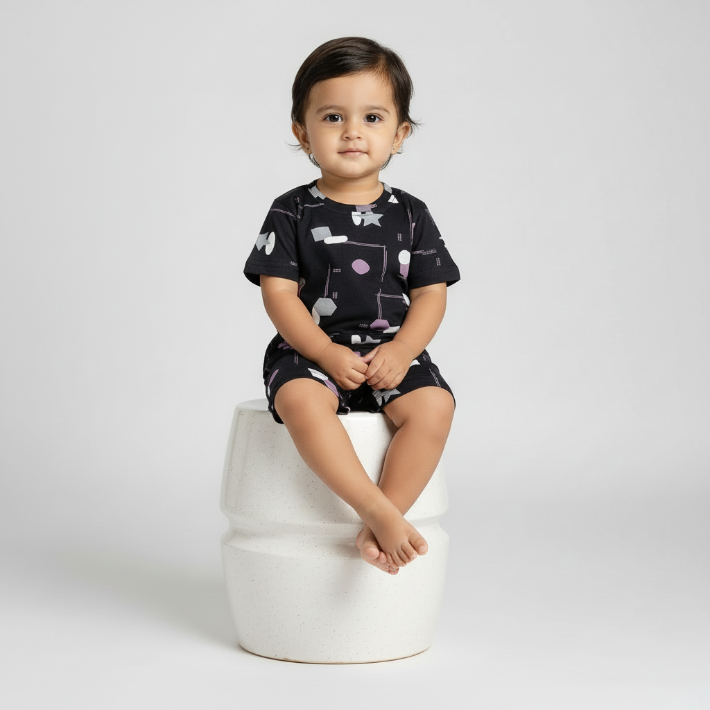 Kids Printed Night Suit Set (1-12 Years) Cute & Comfortable Cotton Pajama Set