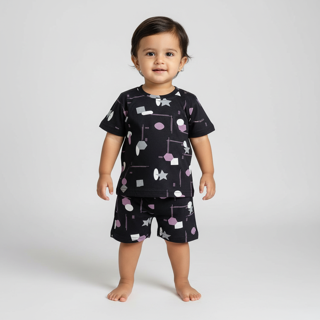 Kids Printed Night Suit Set (1-12 Years) Cute & Comfortable Cotton Pajama Set